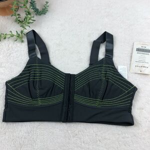 NWT Fabletics Night Shade Gray Neon Green Ines Low Impact Sports Bra Women Small